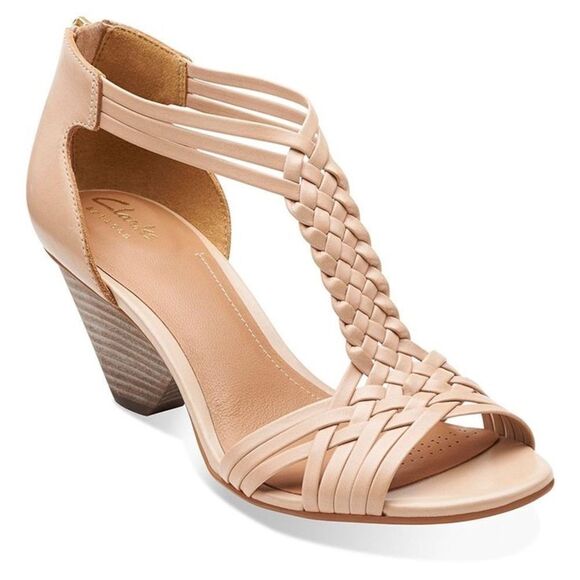 Clarks Artisan Women’s Ranae Monique Nude Leather T-Strap Sandals (Size: 7) - Picture 1 of 16
